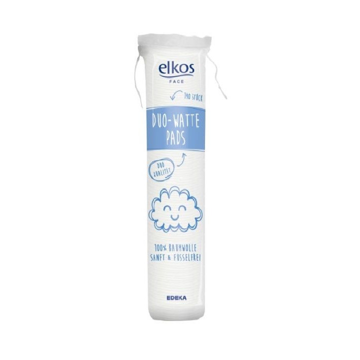 Elkos Duo-Watte Pads  140szt. - Płatki kosmetyczne 100% bawełna
