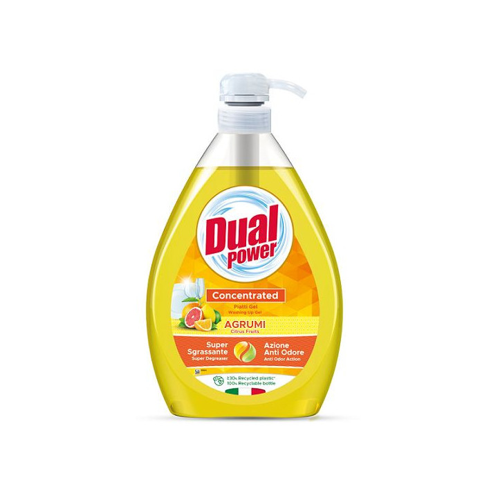 Dual Power Citrus 1L – Skoncentrowany płyn do naczyń z pompką