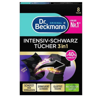 Dr.Beckmann Intesiv Schwarz 3w1- chusteczki do czarnych ubrań 8szt.