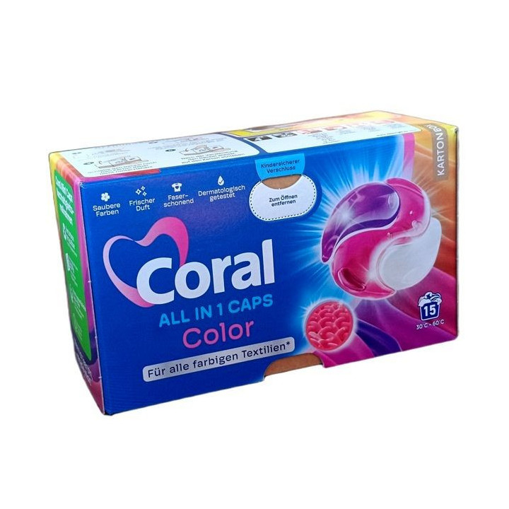 Coral All-in-1 Color- Kapsułki do prania tkanin kolorowych 15szt |www.niemka.pl